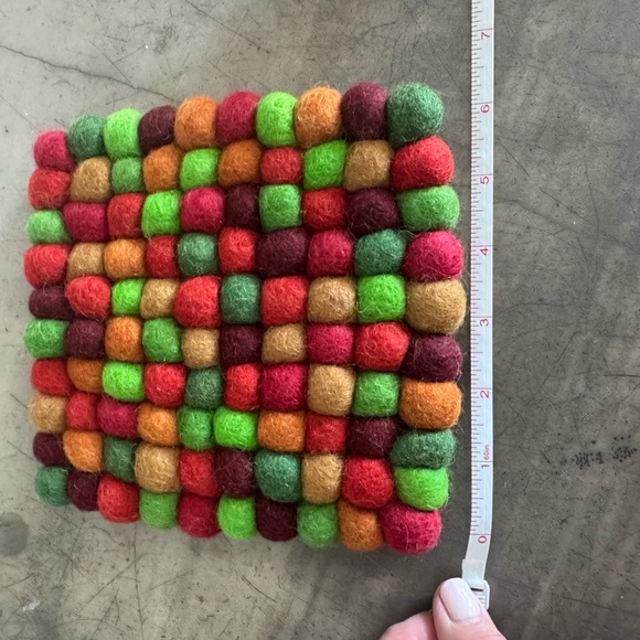 Colorful Felt Coaster/trivet! Many uses- protect your counter tops from heat… - Picture 3 of 4
